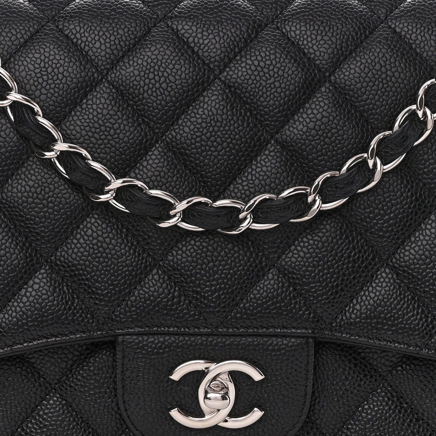 Chanel Caviar Quilted Jumbo Single Flap Black 8 of 10