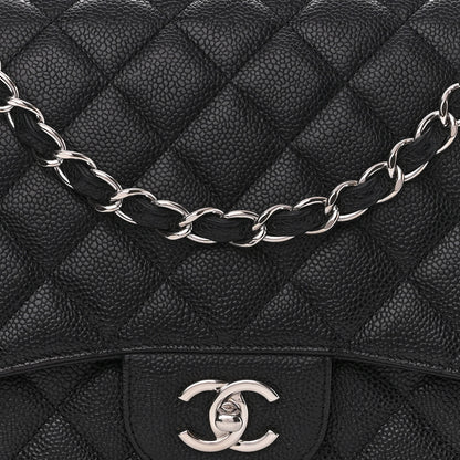 Chanel Caviar Quilted Jumbo Single Flap Black 8 of 10