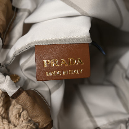 Prada Cotton Macrame Noue Medium Bag Cord Camel Beige 6 of 9