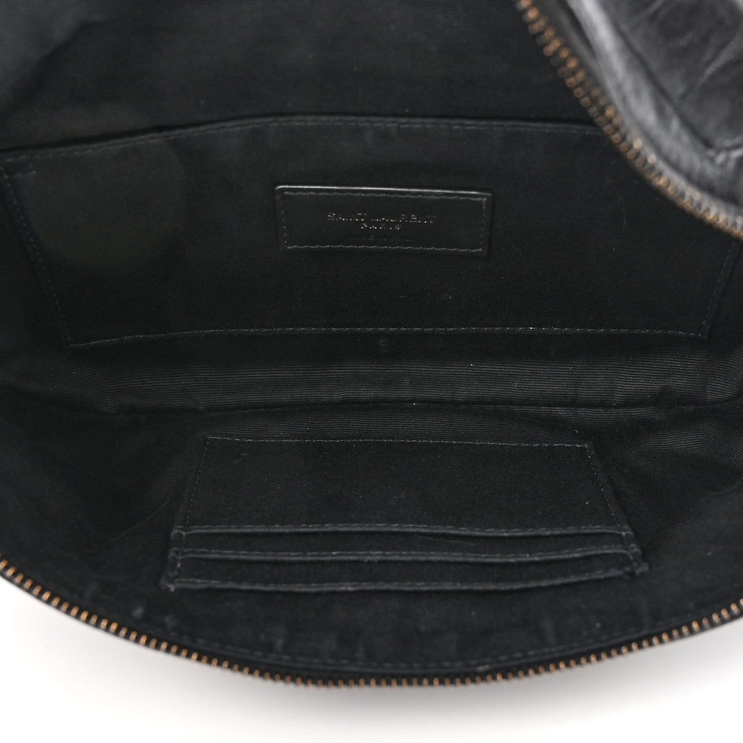 Calfskin Crocodile Embossed Monogram Belt Bag Black