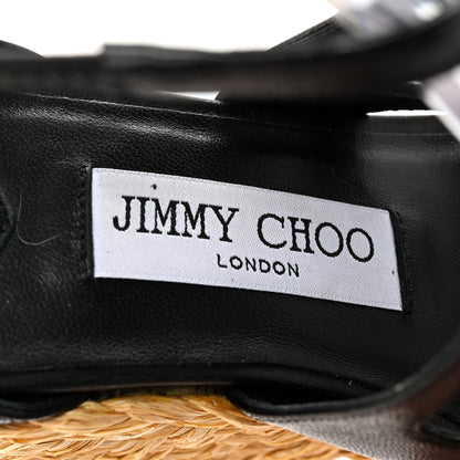 Jimmy Choo Raffia Nappa Ayla 110mm Wedge Sandals 35 Black 8 of 8
