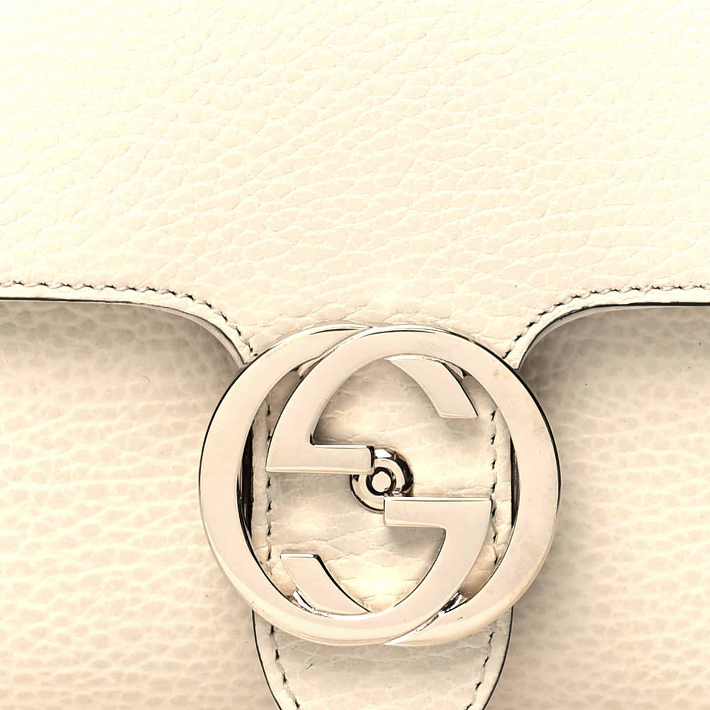 Dollar Calfskin Interlocking G Crossbody Bag Mystic White