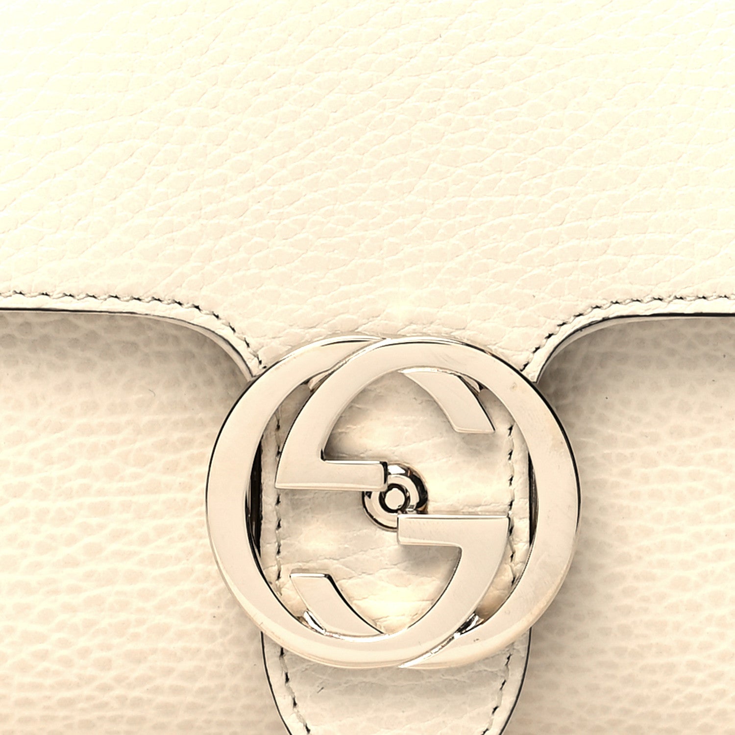 Gucci Dollar Calfskin Interlocking G Crossbody Bag Mystic White 8 of 10