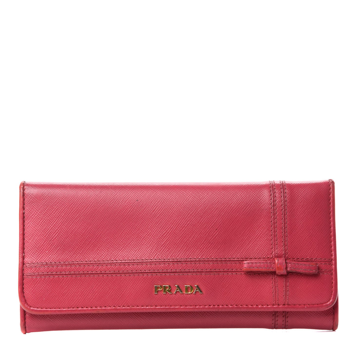 Saffiano Bow Continental Flap Wallet