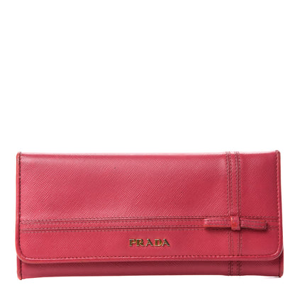 Prada Saffiano Bow Continental Flap Wallet 1 of 6
