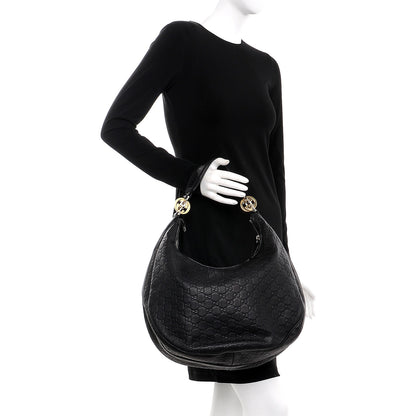 Gucci Guccissima Large GG Twins Hobo Black 2 of 10