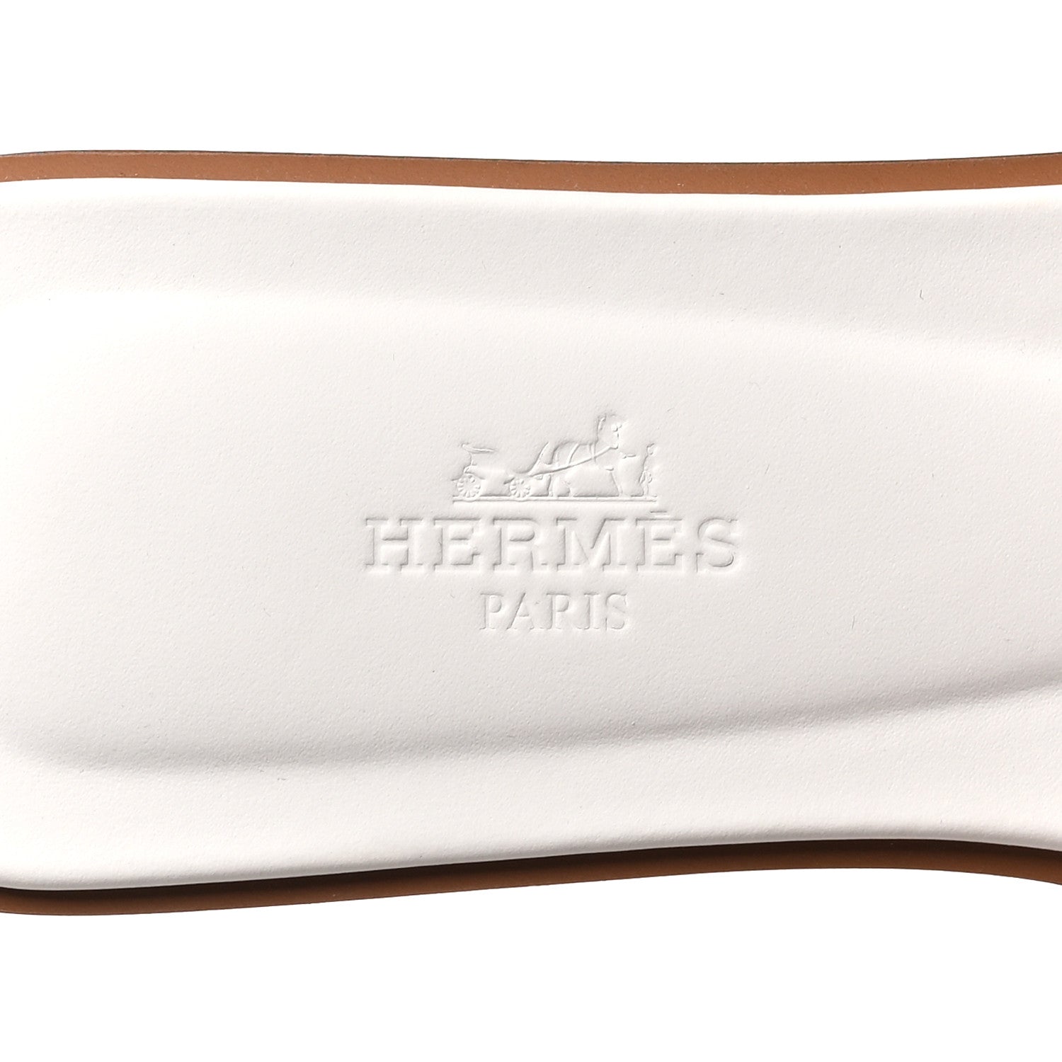 Hermes Box Calfskin Oran Sandals 37 White 7 of 9