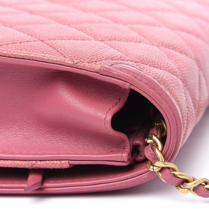 Chanel Caviar Quilted CC Filigree Wallet On Chain WOC Pink 14 of 18