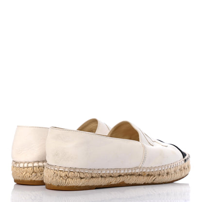 Chanel Lambskin CC Espadrilles 37 White Black 4 of 11