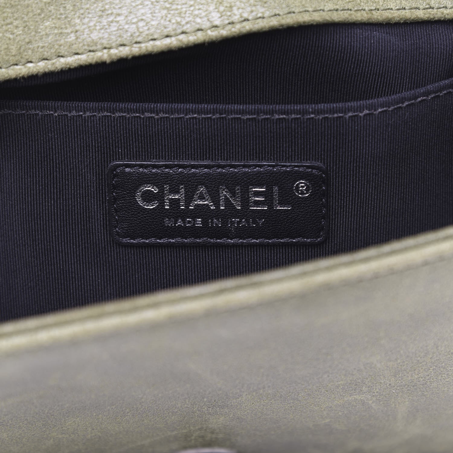 Chanel Goatskin Chesterfield Quilted Medium Celtic Boy Flap Green 6 of 15