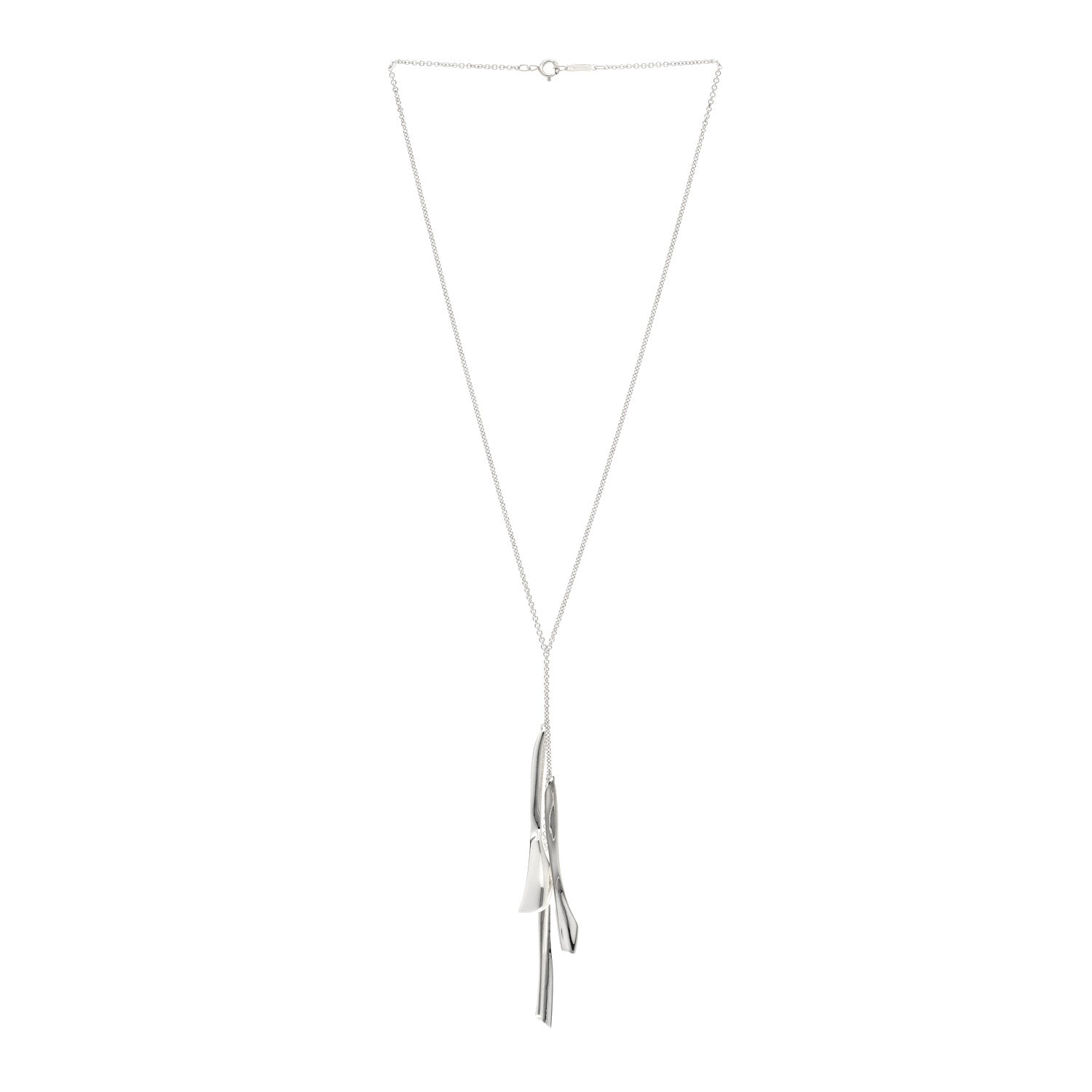 Tiffany Sterling Silver Frank Gehry Flux Drop Pendant Necklace 3 of 4