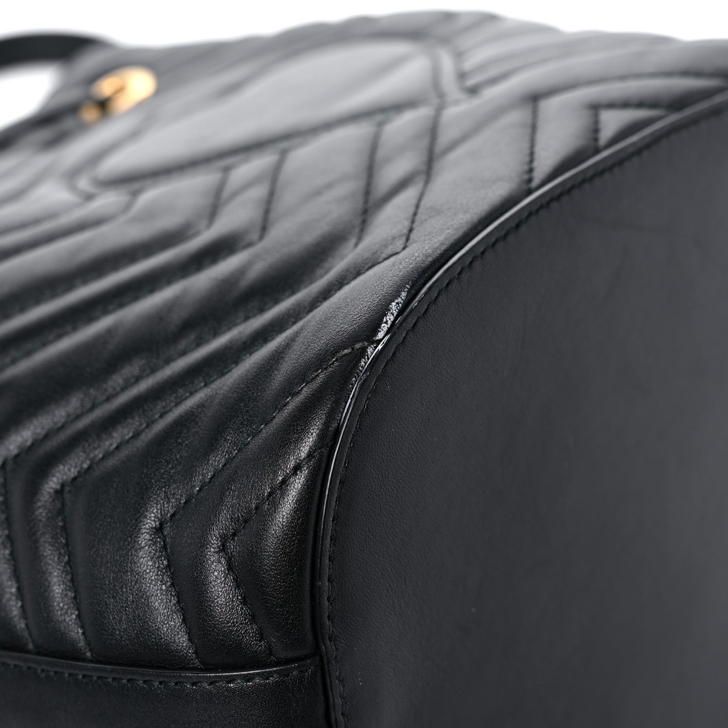 Calfskin Matelasse Sylvie Web GG Marmont Bucket Bag Black