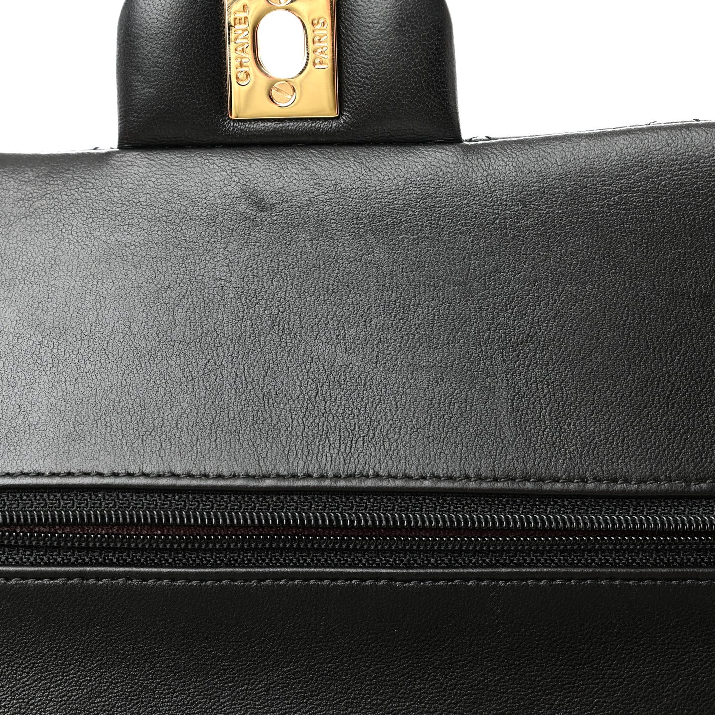 Lambskin Quilted Medium Double Flap Black