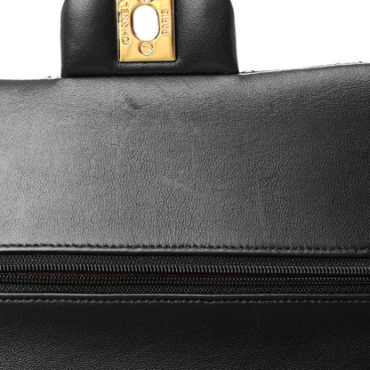 Chanel Lambskin Quilted Medium Double Flap Black 14 of 15
