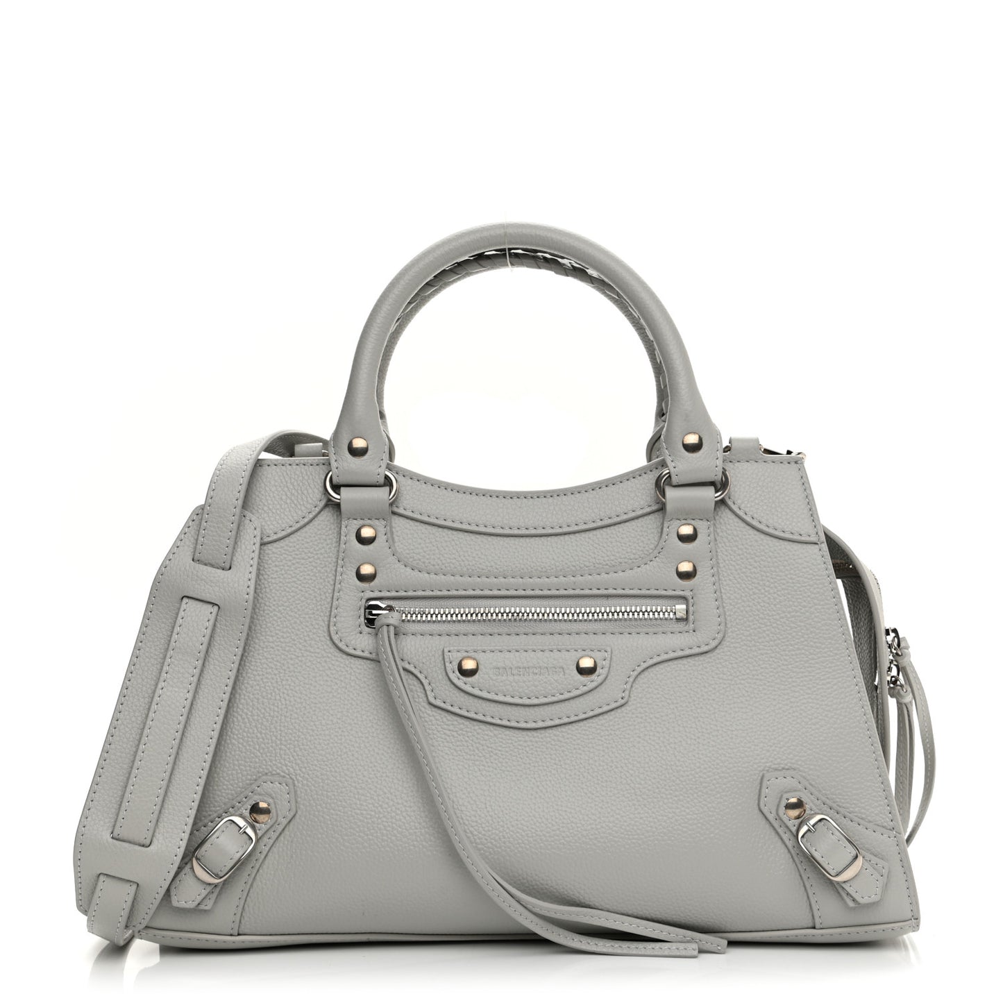 Grained Calfskin Neo Classic Silver Hardware S City Light Grey