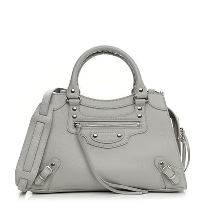 Balenciaga Grained Calfskin Neo Classic Silver Hardware S City Light Grey 1 of 10