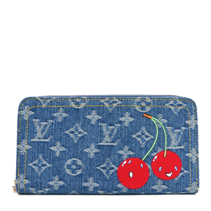 Louis Vuitton LV X TM Monogram Denim Cerises Zippy Wallet Blue 1 of 9