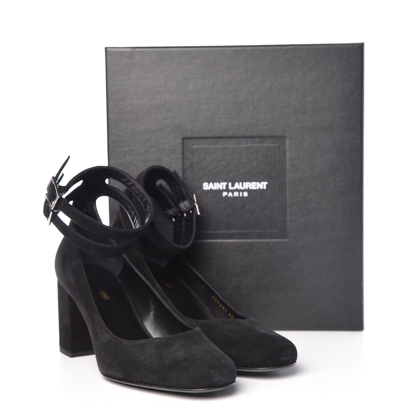 Suede Babies Ankle Strap Pumps 40 Black