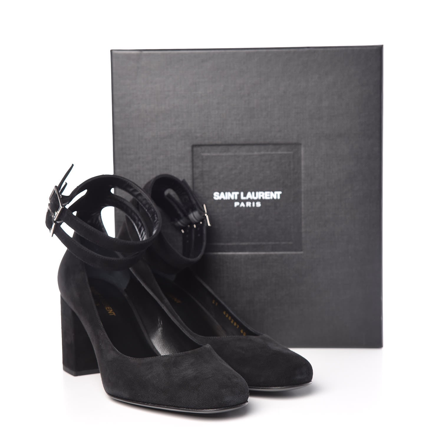 Saint Laurent Suede Babies Ankle Strap Pumps 40 Black 12 of 12