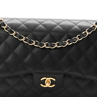 Chanel Caviar Quilted Jumbo Double Flap Black 8 of 10