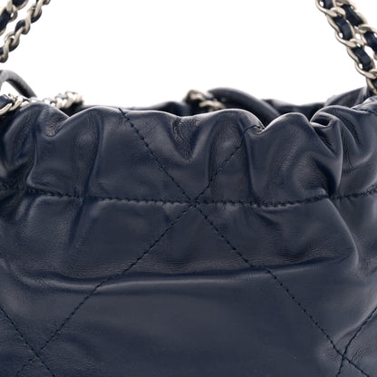 Chanel Shiny Calfskin Quilted Mini Chanel 22 Navy Blue 8 of 10