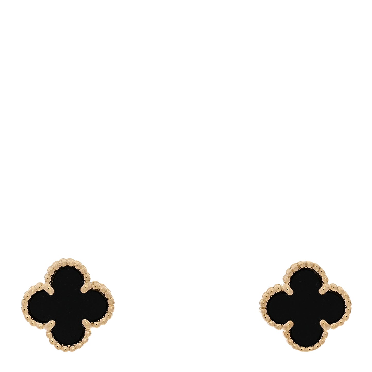 18K Yellow Gold Black Onyx Sweet Alhambra Earrings