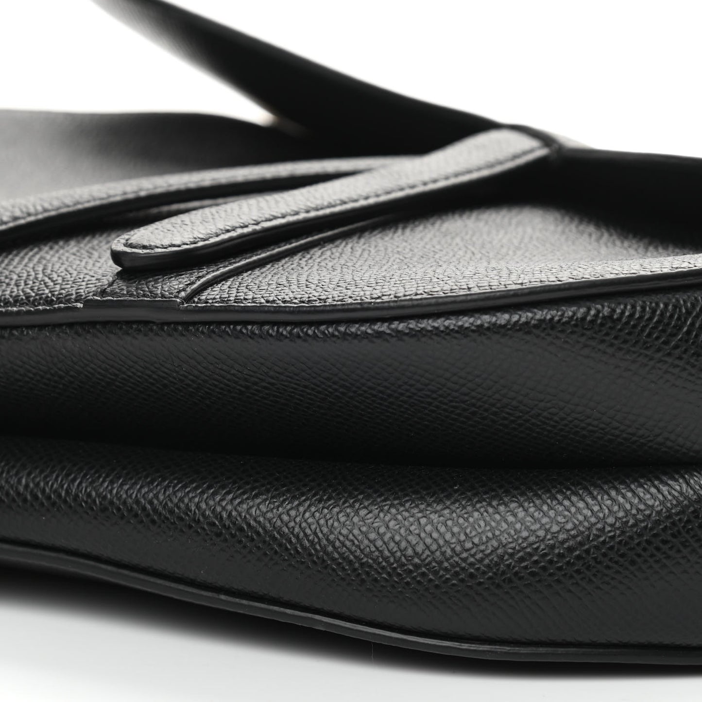 Grained Calfskin Saddle Bag Black