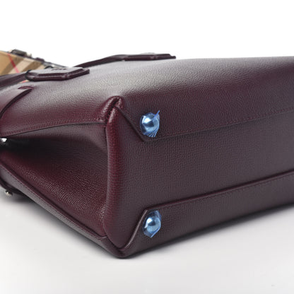 Burberry Grainy Calfskin House Check Small Banner Tote Mahogany Red 8 of 9