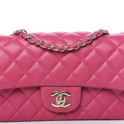 Chanel Lambskin Quilted Mini Rectangular Flap Dark Pink 8 of 19