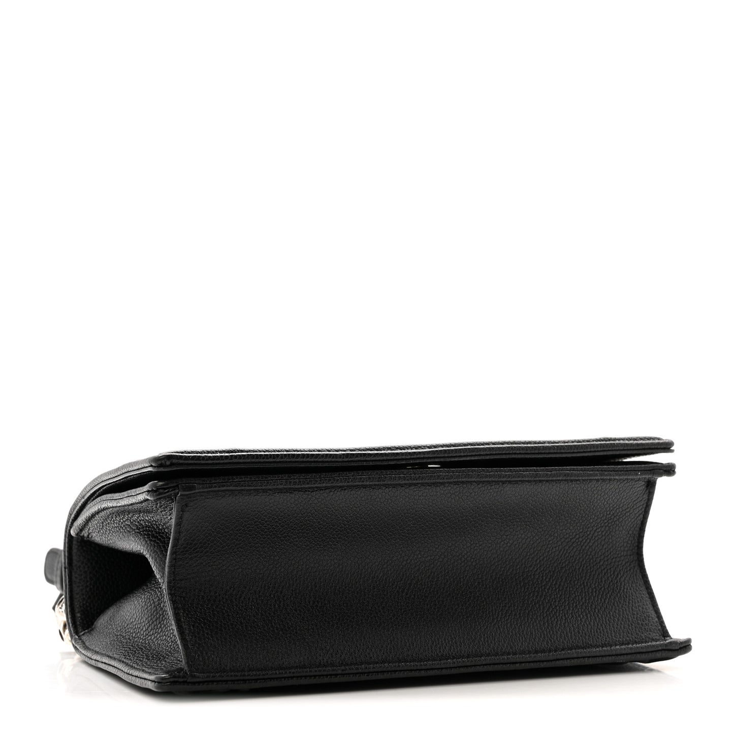 Grained Calfskin Small Diorama Flap Bag Black