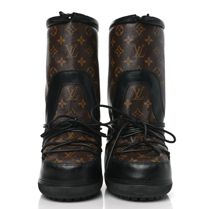 Louis Vuitton Calfskin Monogram Apres Flat Tall Boots 38 Black 2 of 5