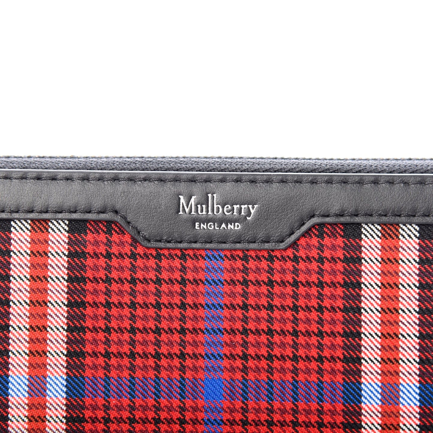 Tartan Canvas Zip Around Wallet Scarlet