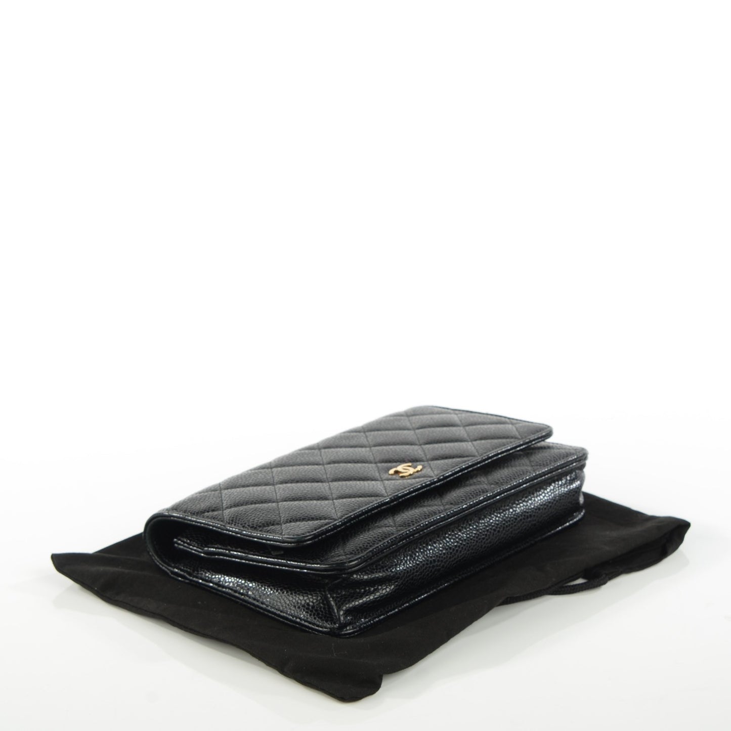 Caviar Quilted Wallet On Chain WOC Black