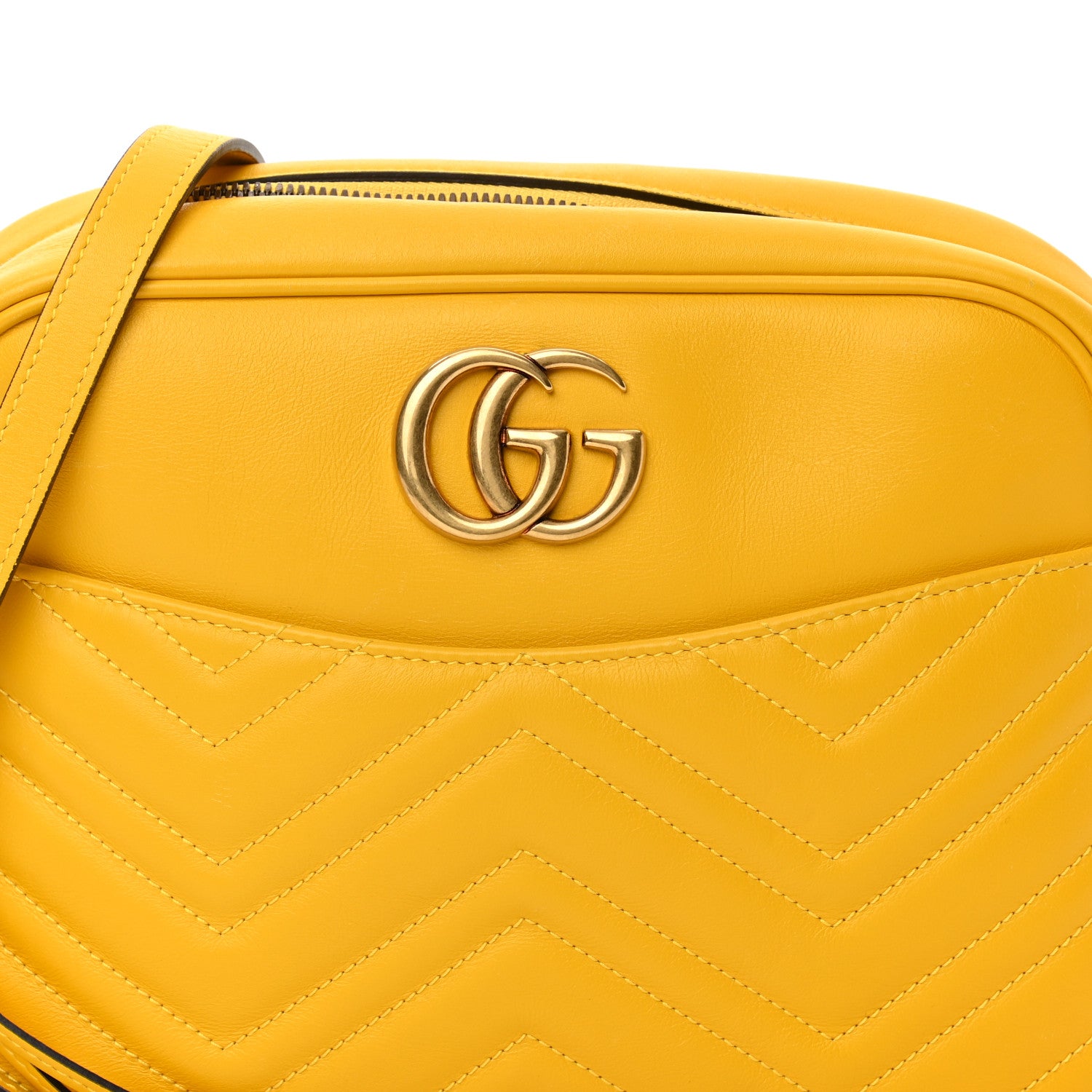 Gucci Calfskin Matelasse Medium GG Marmont Chain Shoulder Bag Stone Topaz 8 of 12