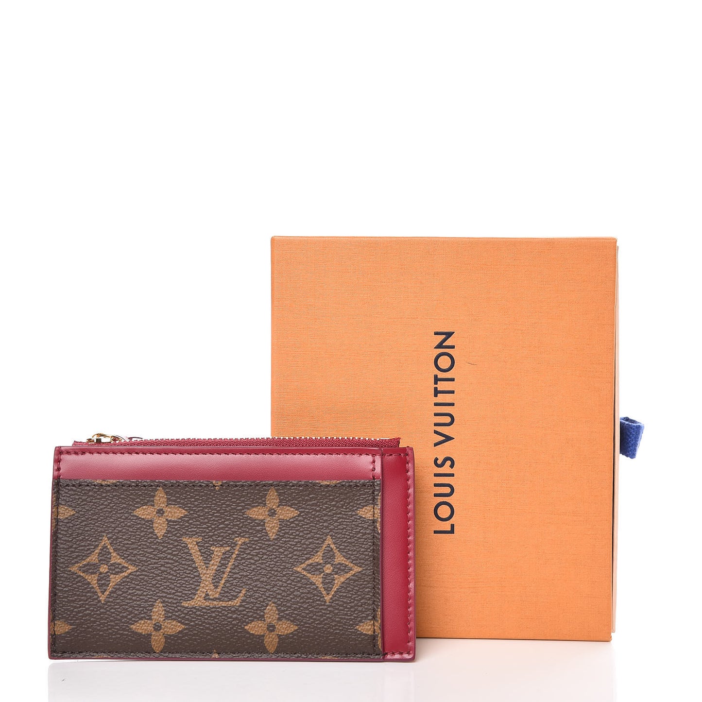 Monogram Zipped Card Holder Fuchsia