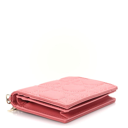 Christian Dior Lambskin Cannage Mini Lady Dior Wallet Pink 4 of 8