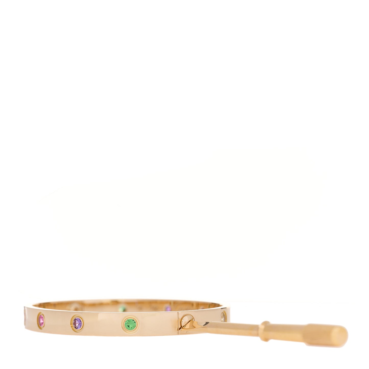 18K Pink Gold Sapphire Garnet Amethyst LOVE Bracelet 16