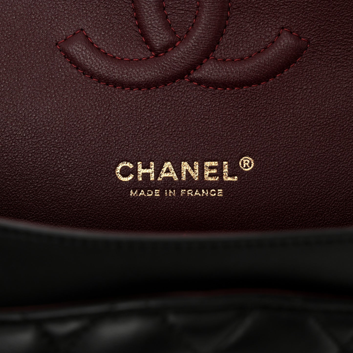 Lambskin Quilted Medium Double Flap Black
