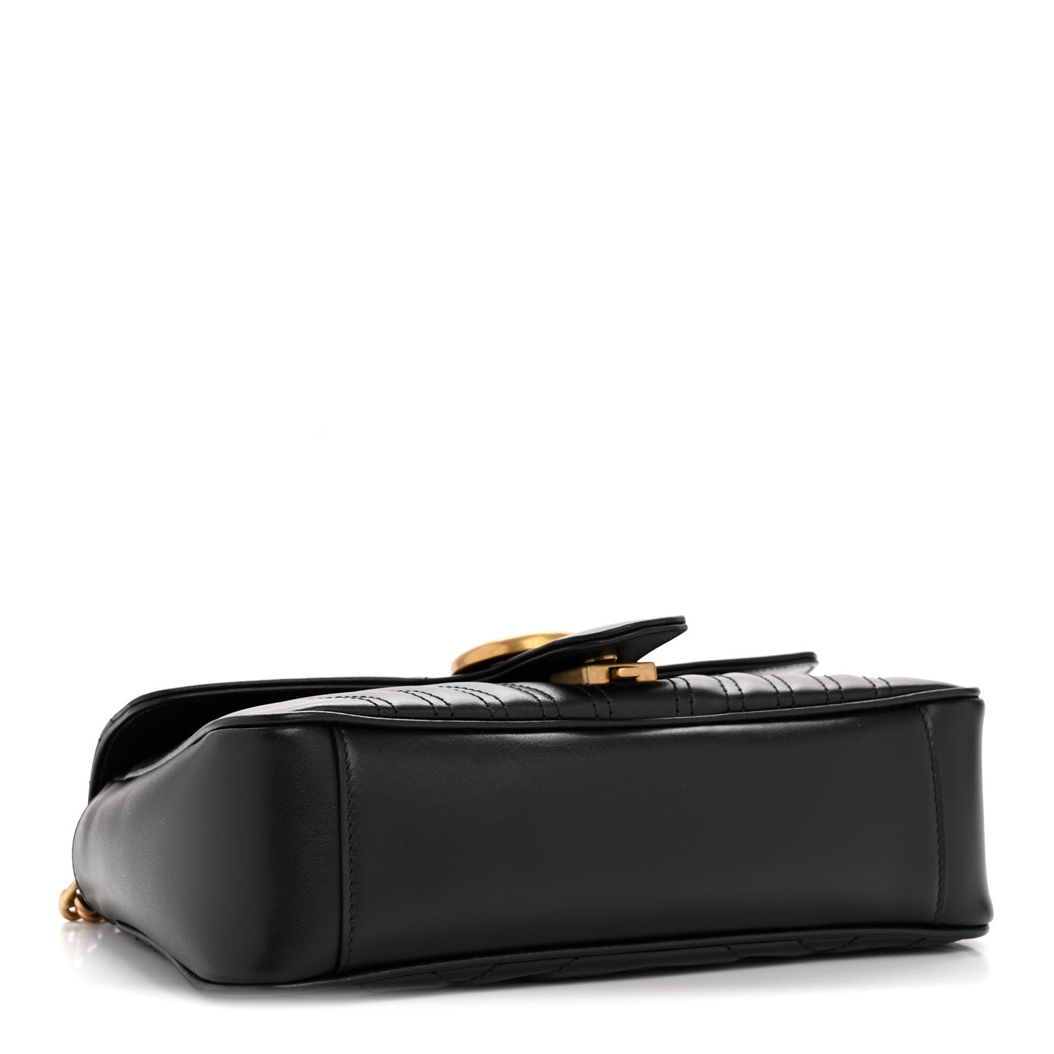 Gucci Calfskin Matelasse Small GG Marmont Shoulder Bag Black 4 of 10