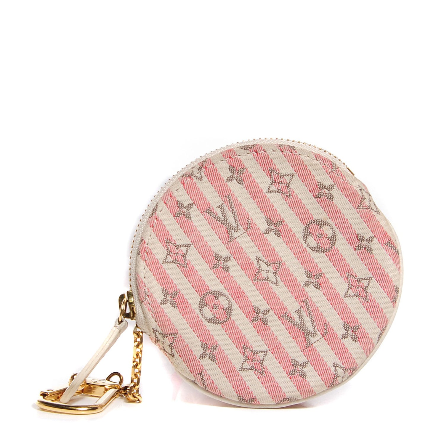 Mini Lin Croisette Round Coin Purse Rouge