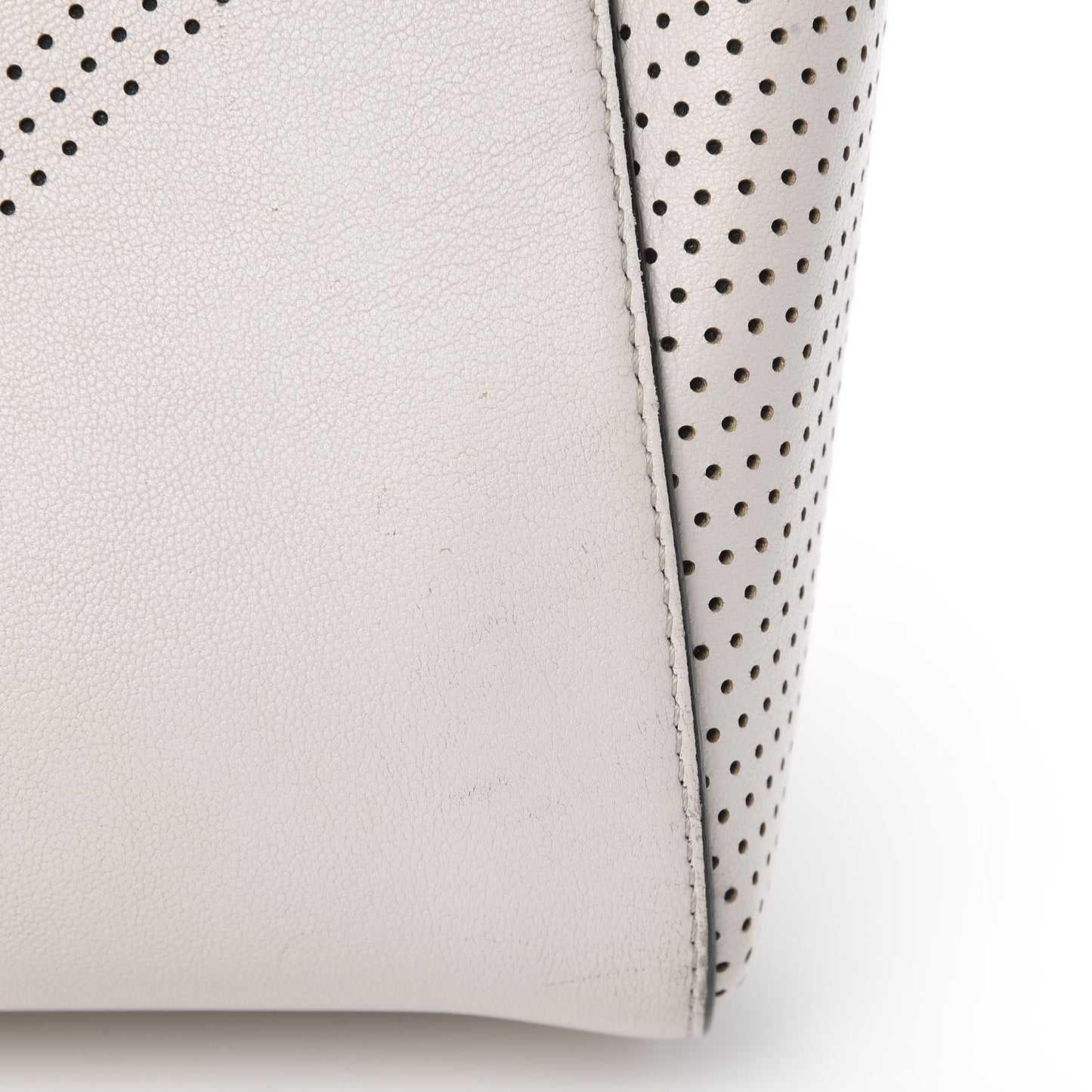 Lambskin Perforated Small Antigona White