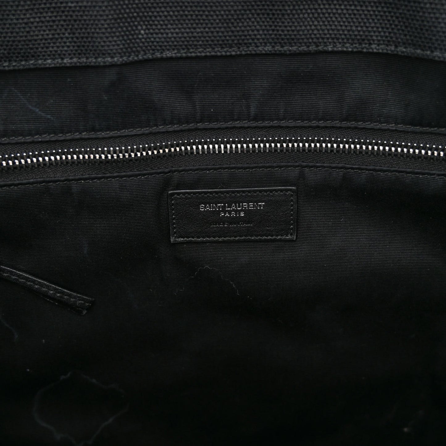 Raffia Linen Calfskin Rive Gauche Tote Black
