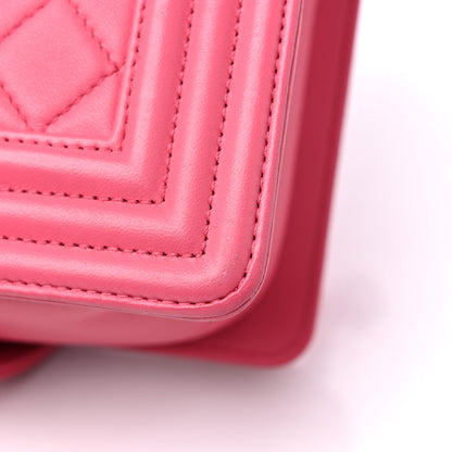 Chanel Lambskin Quilted Medium Boy Flap Pink 14 of 15