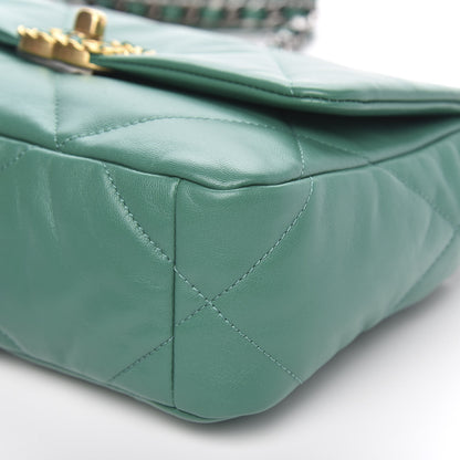 Chanel Lambskin Quilted Medium 19 Flap Green 9 of 11