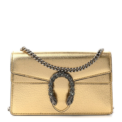 Gucci Metallic Textured Calfskin Crystal Mini Dionysus Shoulder Bag Gold 1 of 8