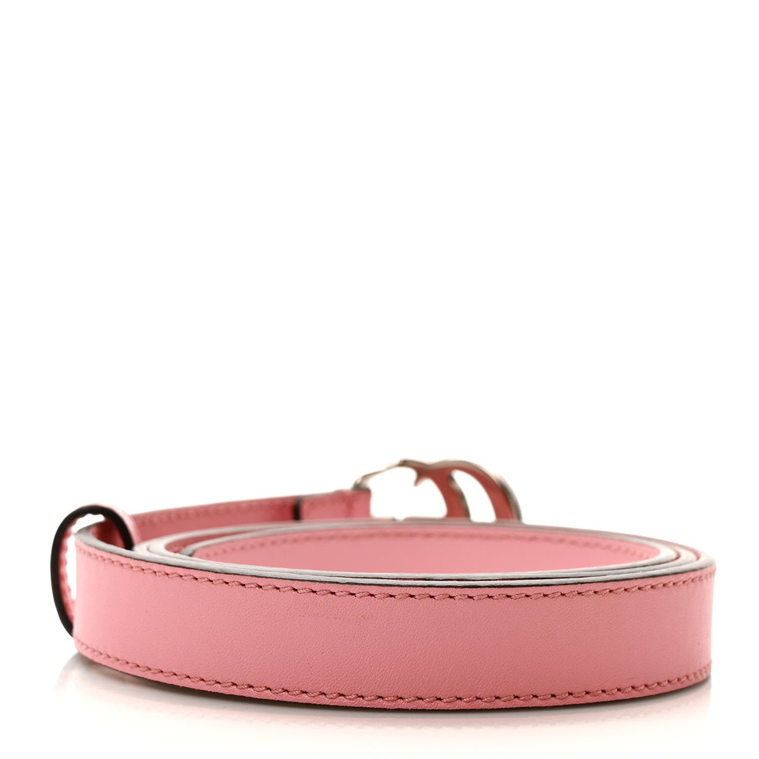 Gucci Moon Calfskin Palladium Double G 20mm Belt 80 32 Wild Rose 2 of 3
