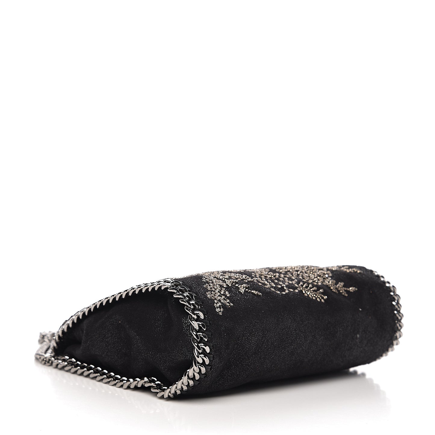 Bead Embellished Shaggy Deer Mini Falabella Tote Black