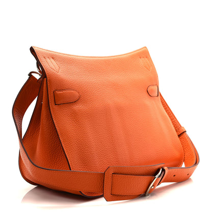 Hermes Taurillon Clemence Jypsiere 34 Orange 3 of 10