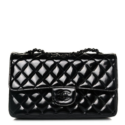 Chanel Patent Quilted Medium Double Flap So Black 1 of 13
