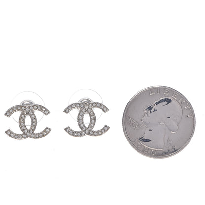 Chanel Crystal CC Earrings Silver 2 of 4